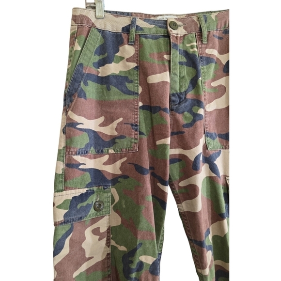 Urban Outfitters Authentic Camo Cargo Pants 8 Ankle Ties Pockets Grunge - Picture 5 of 9